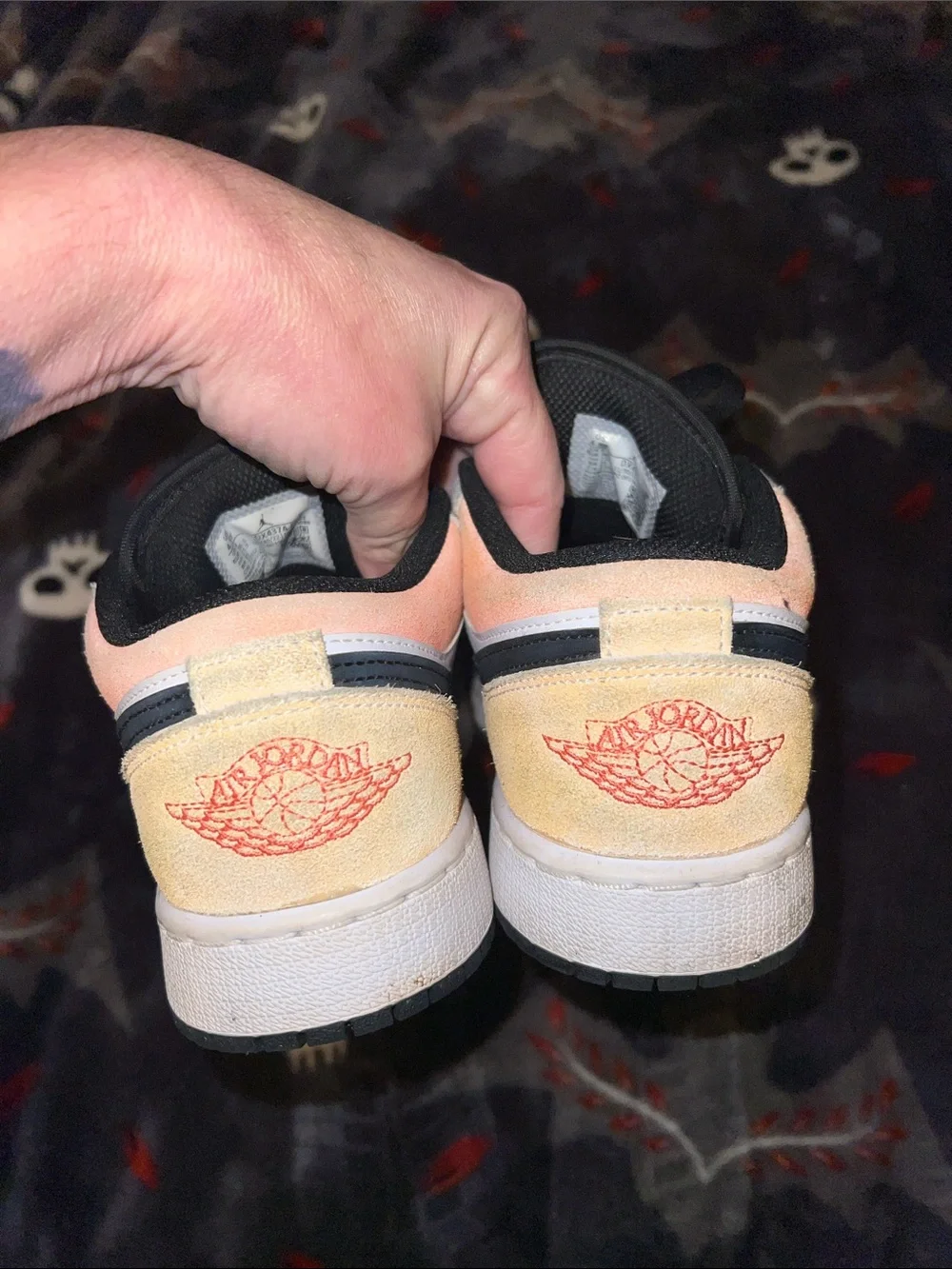 Jordan Kids Low-Top Sneakers in Gray, Peach & Black